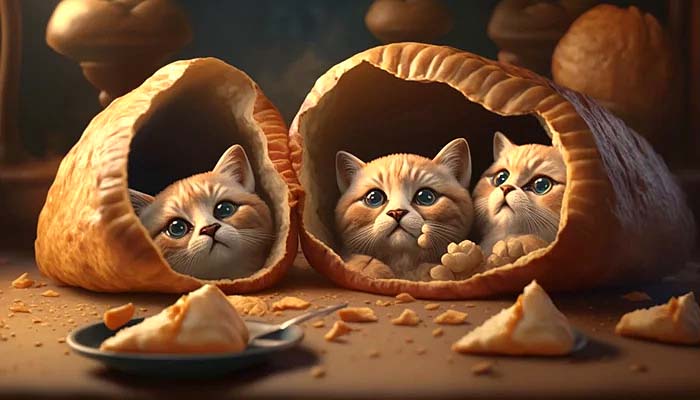 Картинка нейросети Пирожки с котятами (5322)