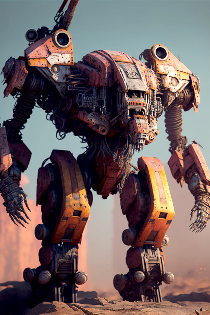 Картинка нейросети Боевой робот (0699)