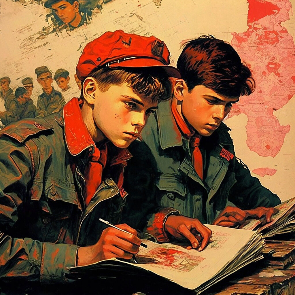 Картинка нейросети Пионеры за учебой (2433)