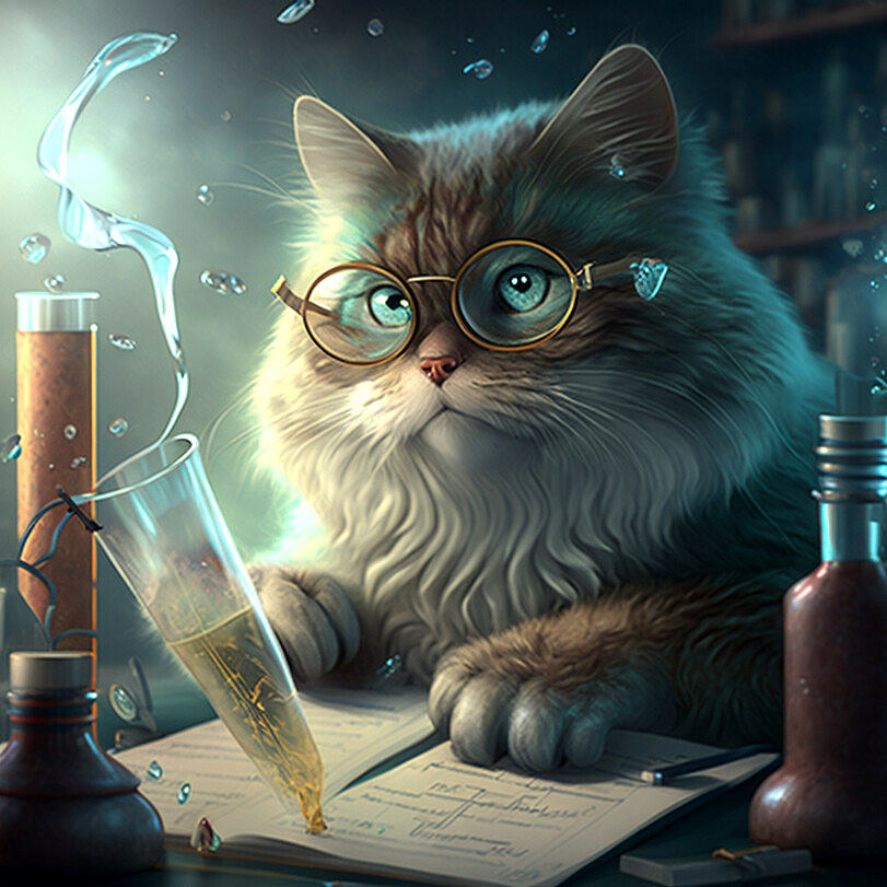 Картинка нейросети Кот-исследователь (2501)
