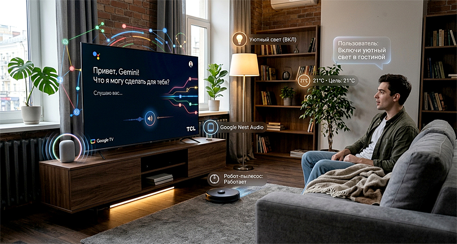 Gemini с голосовым управлением стал частью телевизоров TCL: новый уровень умного дома