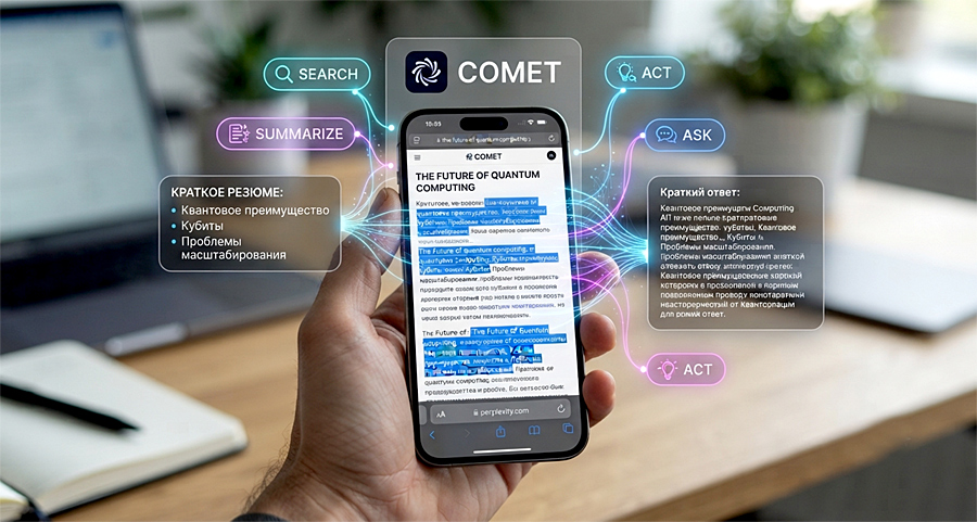 Perplexity выпустила браузер Comet для iPhone