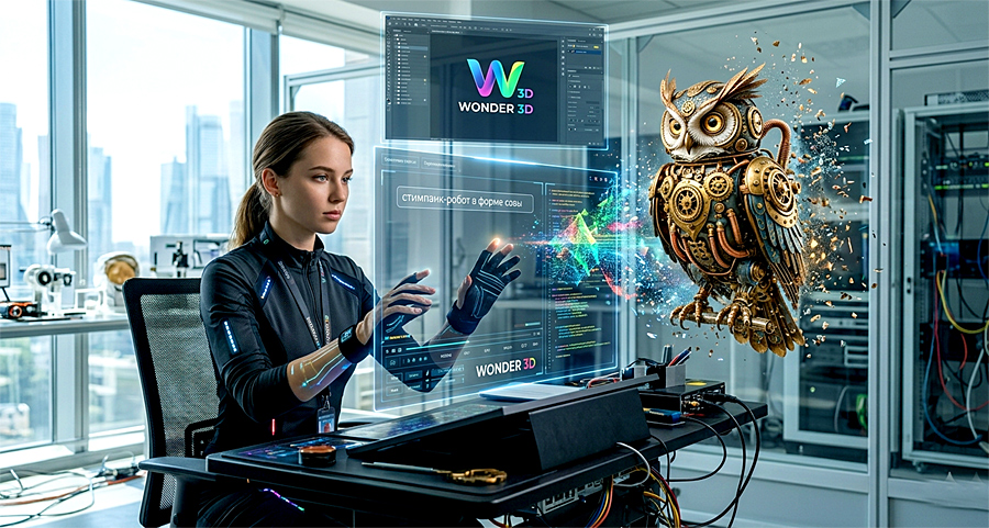 Новости нейросетей. Преобразование текста в трехмерный мир с помощью Wonder 3D