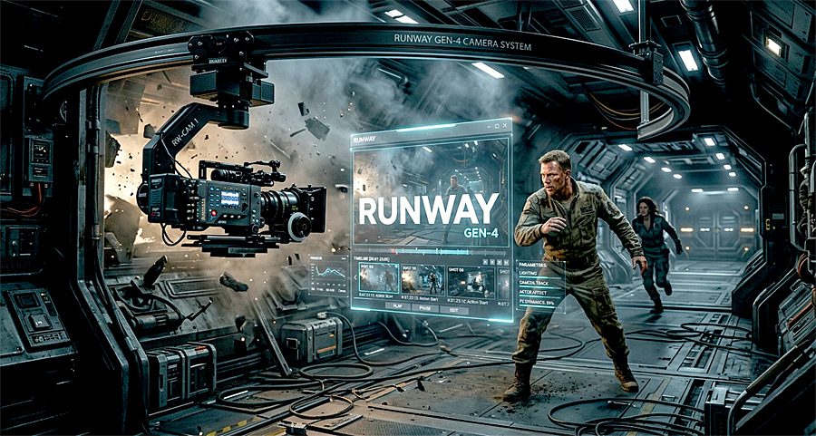 ТRunway Gen-4 получил расширенные инструменты кинематографического управления сценами