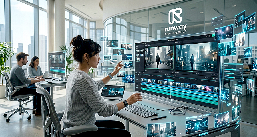 Runway представила Aleph 2.0 для ИИ-монтажа видео