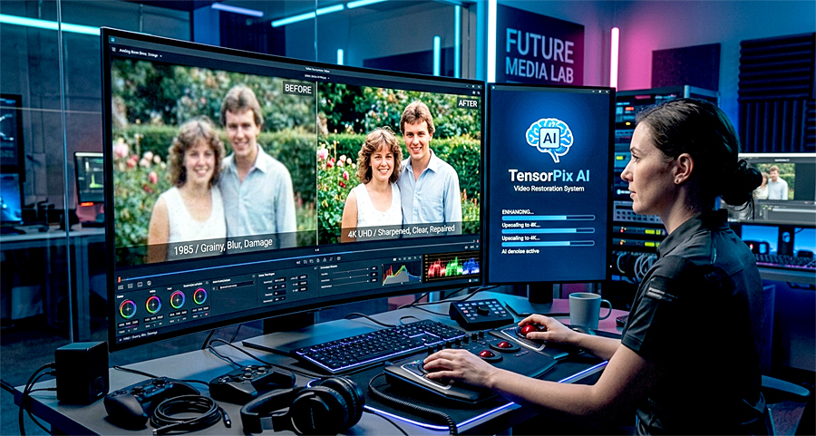 TensorPix AI: нейросеть улучшает старые видео до качества 4K прямо в браузере