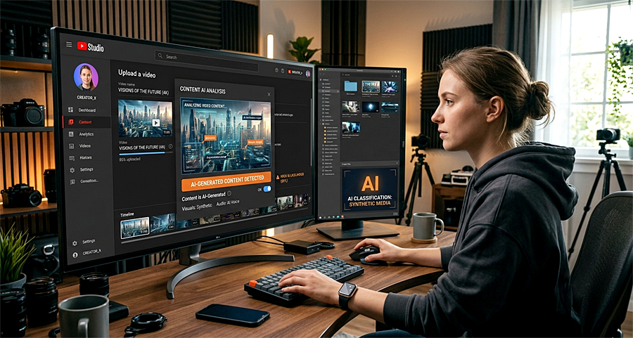 YouTube начнёт автоматически помечать ИИ-видео: новые правила прозрачности контента