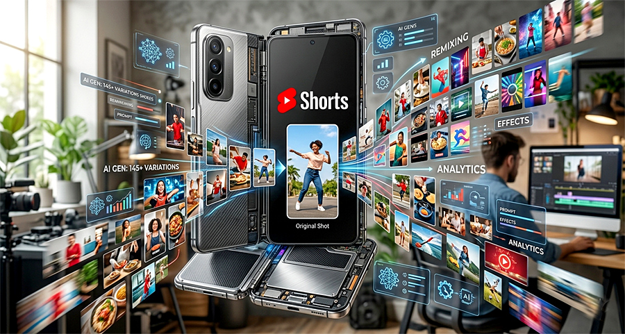 YouTube Shorts получил ИИ-ремиксы для видео
